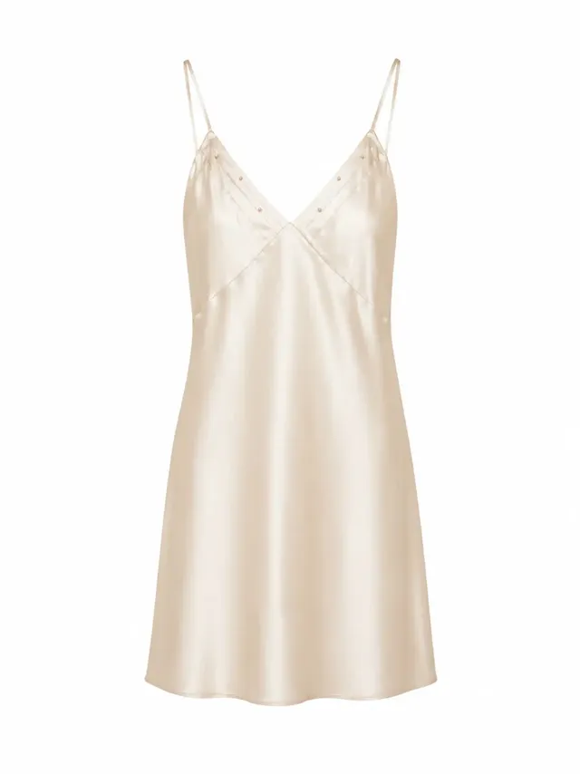 el.residu Daya Pearls abito seta avorio taglia S