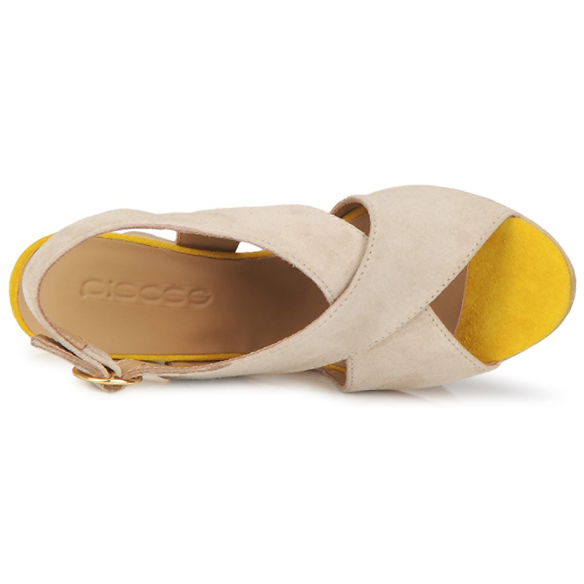 Pieces Ottine LT Sand 17039531 scarpe tacco donna velluto