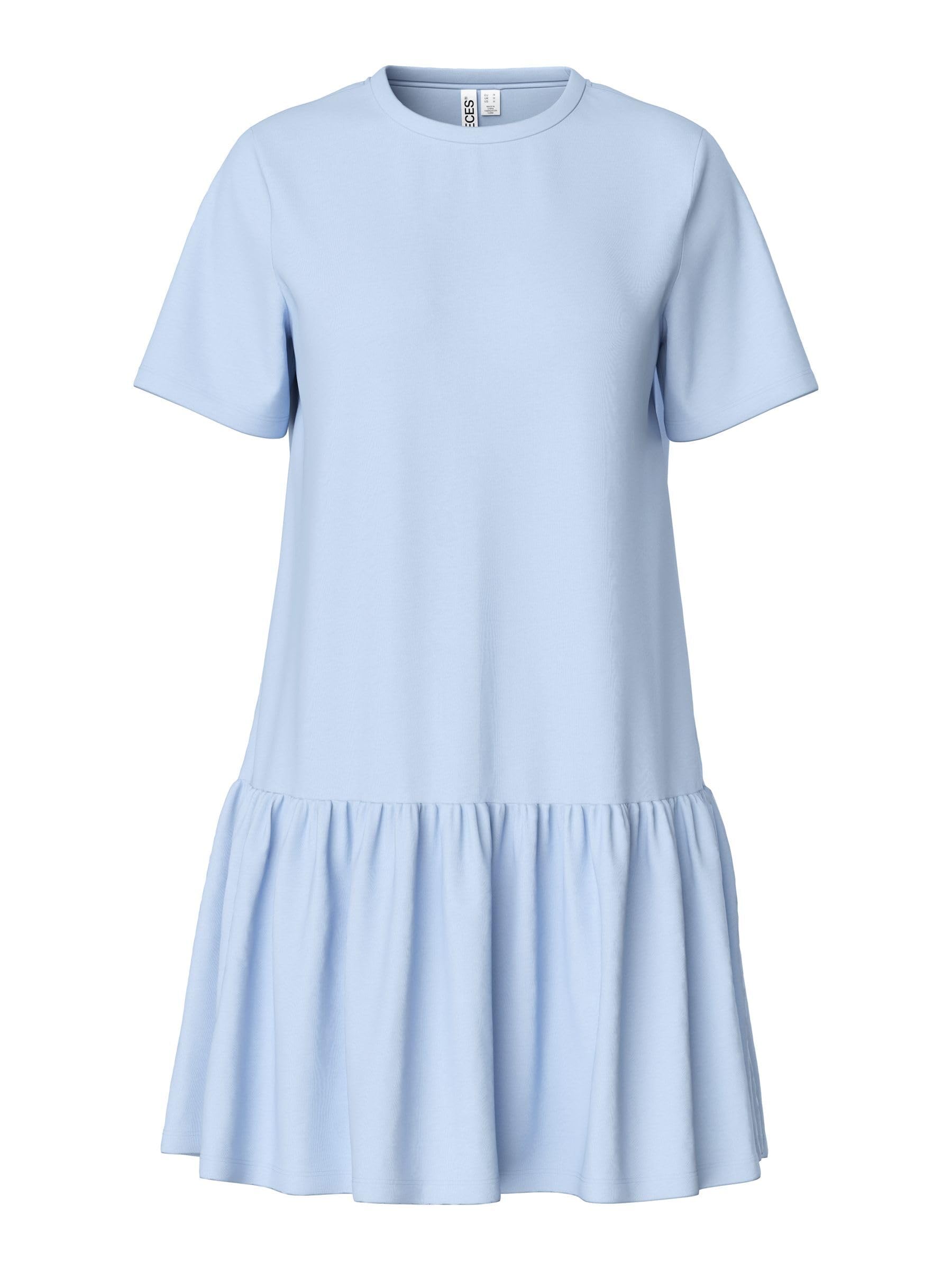 Pieces Pcdisso Abito Donna Nero Jersey Collo Tondo