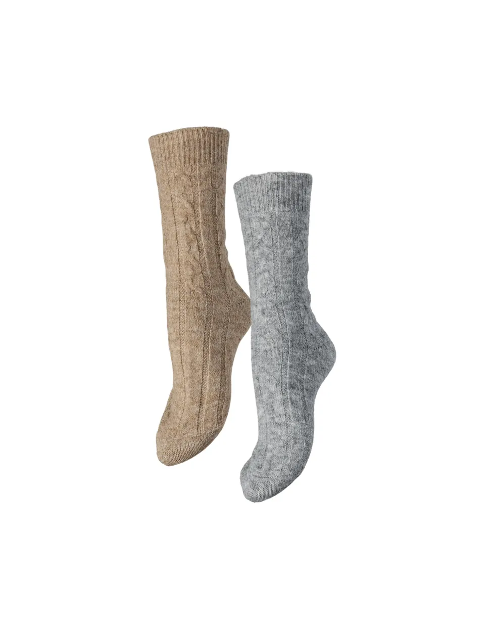 Pieces Pcnonna calzini donna 2 pack grigi cotone