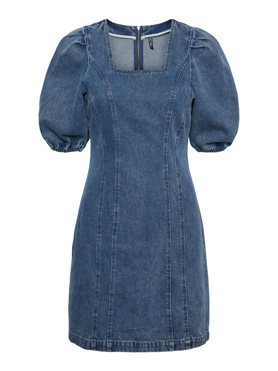Pieces Pcbru SS Square Neck Dress vestito M scollo quadro