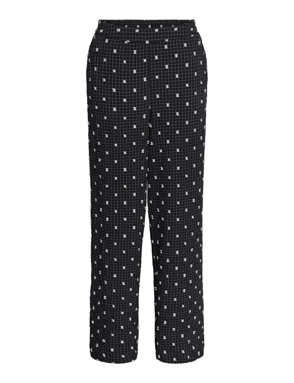PIECES Pcnovalee HW pantaloni donna neri a pois vita alta