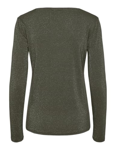Pieces Pcbillo LS V-Neck Lurex Stripes Jrs Noos maglia donna