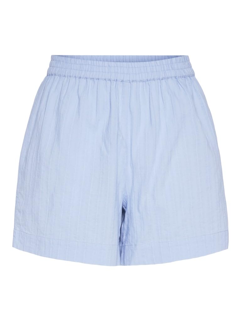 Pieces Pcmuna MW Shorts pantaloncini blu di cachemire corti