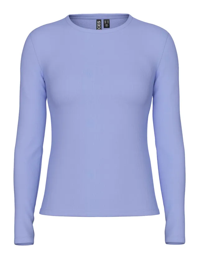 Pieces Pcruka top donna jersey maniche lunghe L lavanda