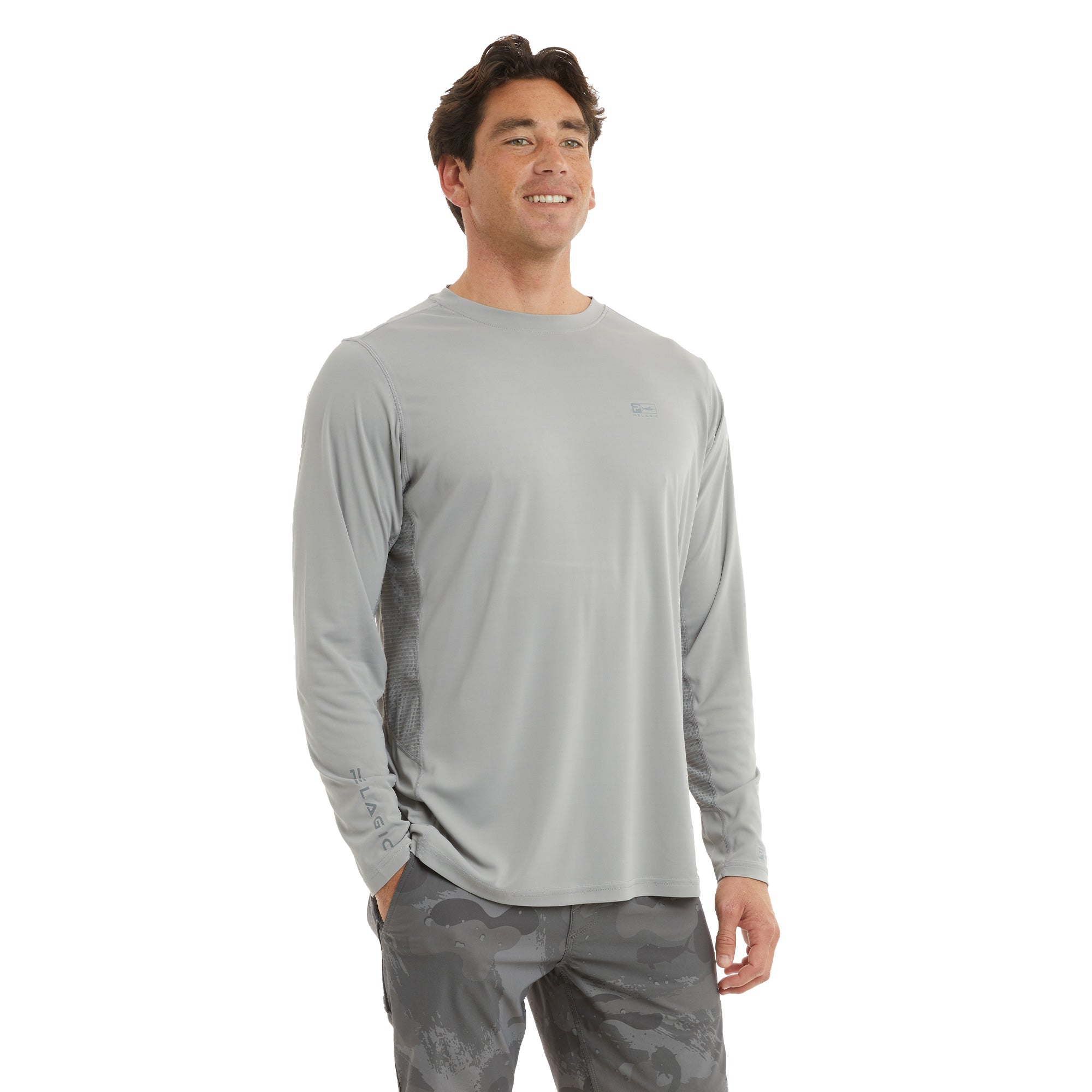 Pelagic Vaportek camicia pesca grigia manica lunga UPF 50+