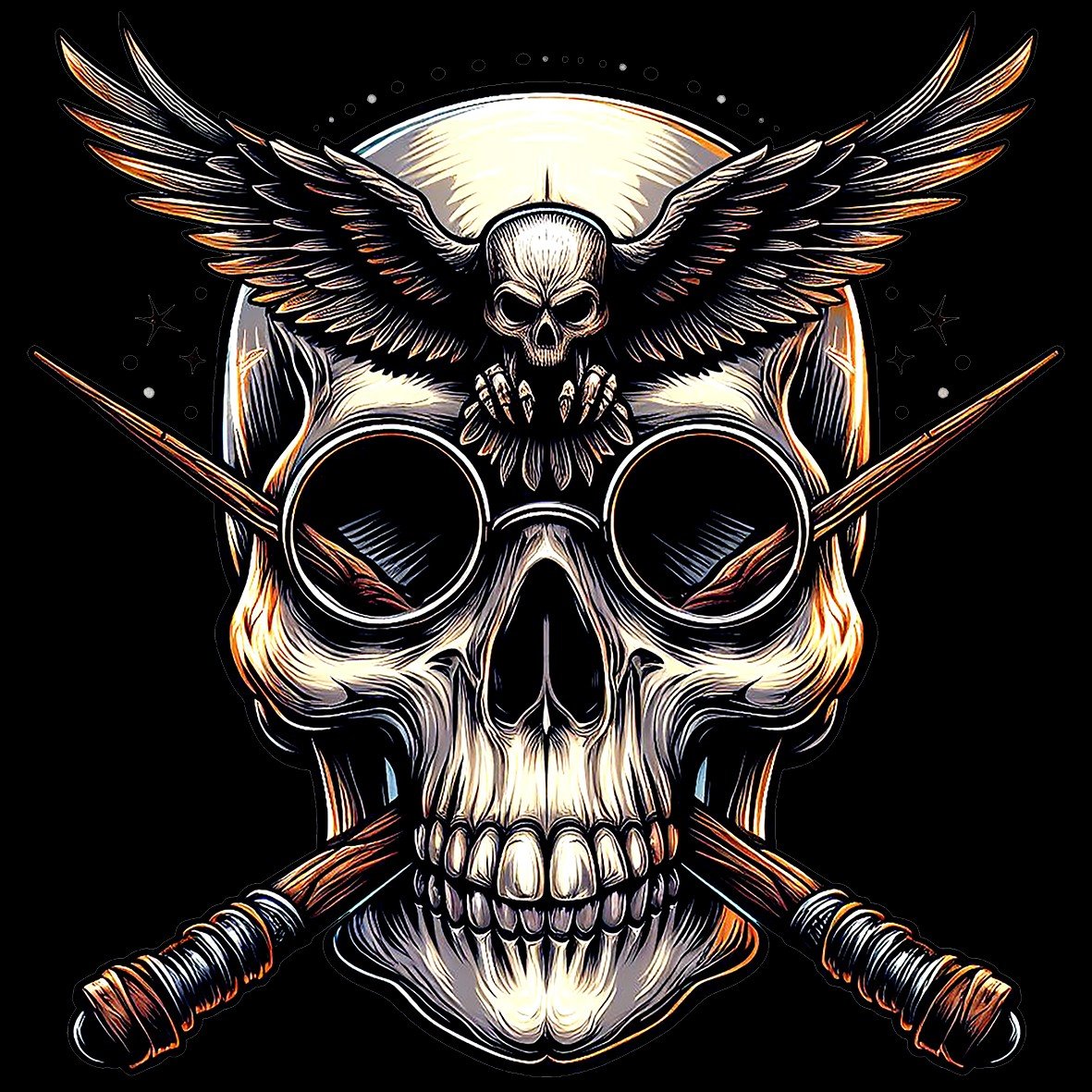 Matrix Music Store Tribe-Tee Skull Harry Howl t-shirt unisex cotone