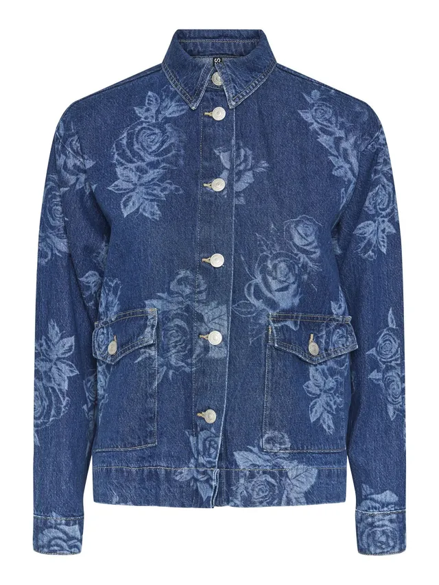 Pieces Pcflora camicia jeans donna XS stampata