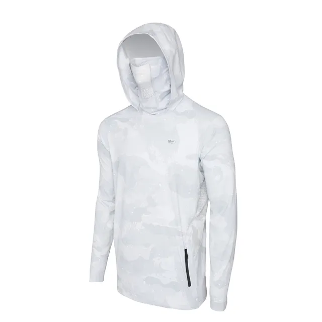 Pelagic Exo-Tech felpa con cappuccio grigio chiaro UPF 50+
