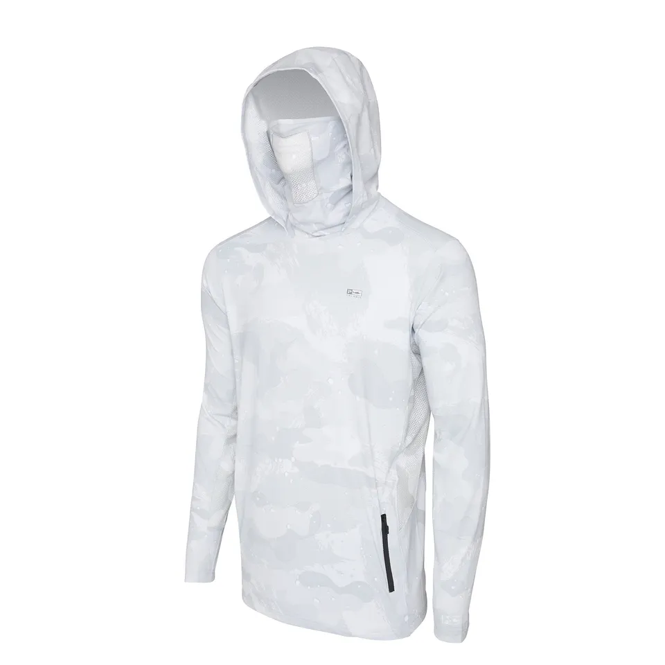 Pelagic Exo-Tech felpa con cappuccio grigio chiaro UPF 50+