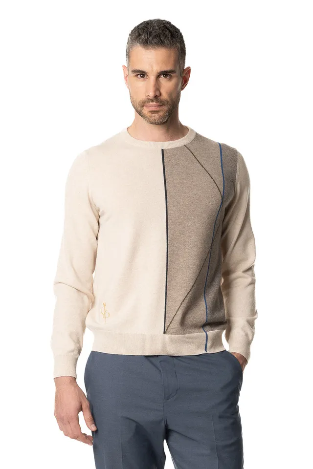 Vittoria Paci Girocollo Cashmere Beige Tortora Uomo