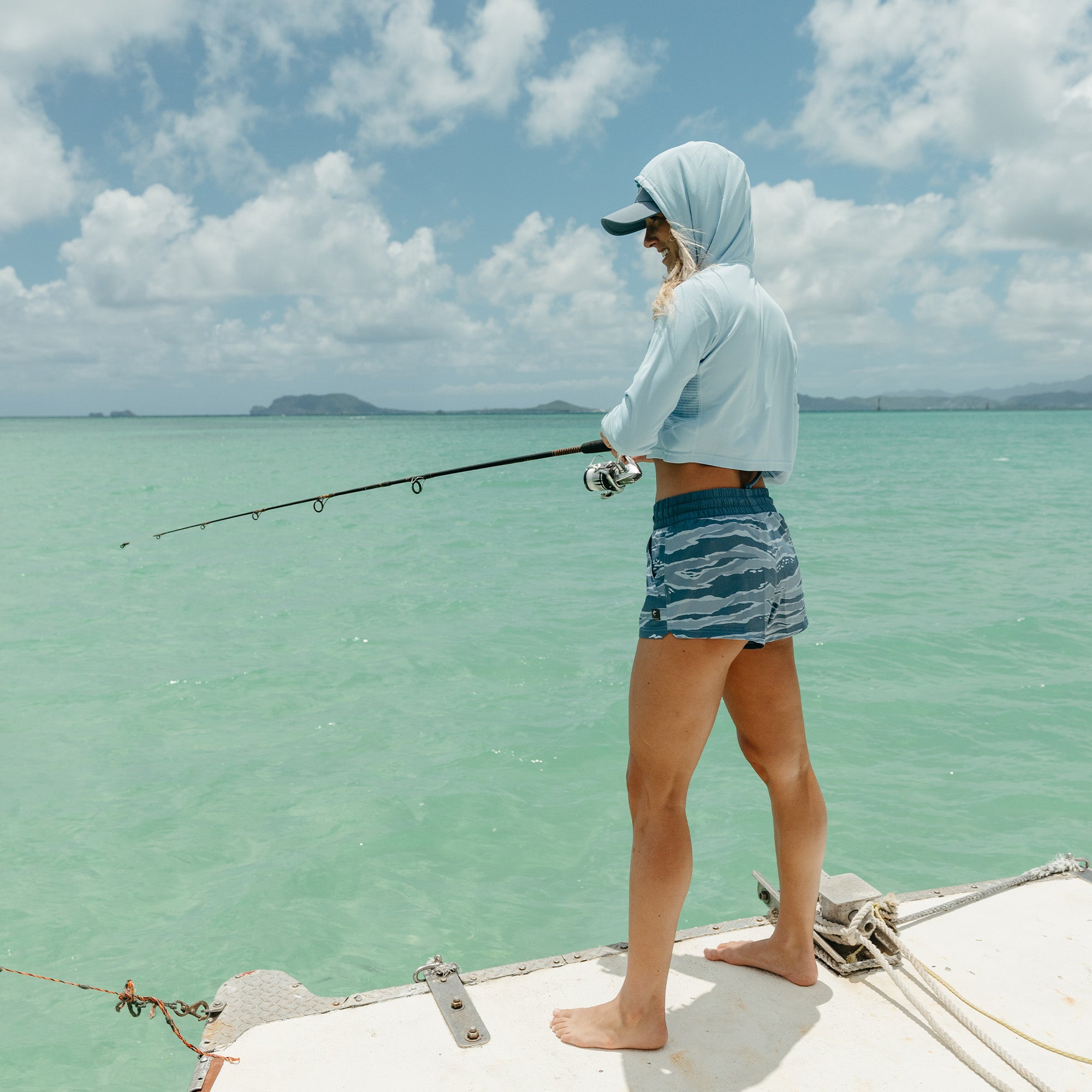 Pelagic Leiday shorts donna Petrol stretch idrorepellenti