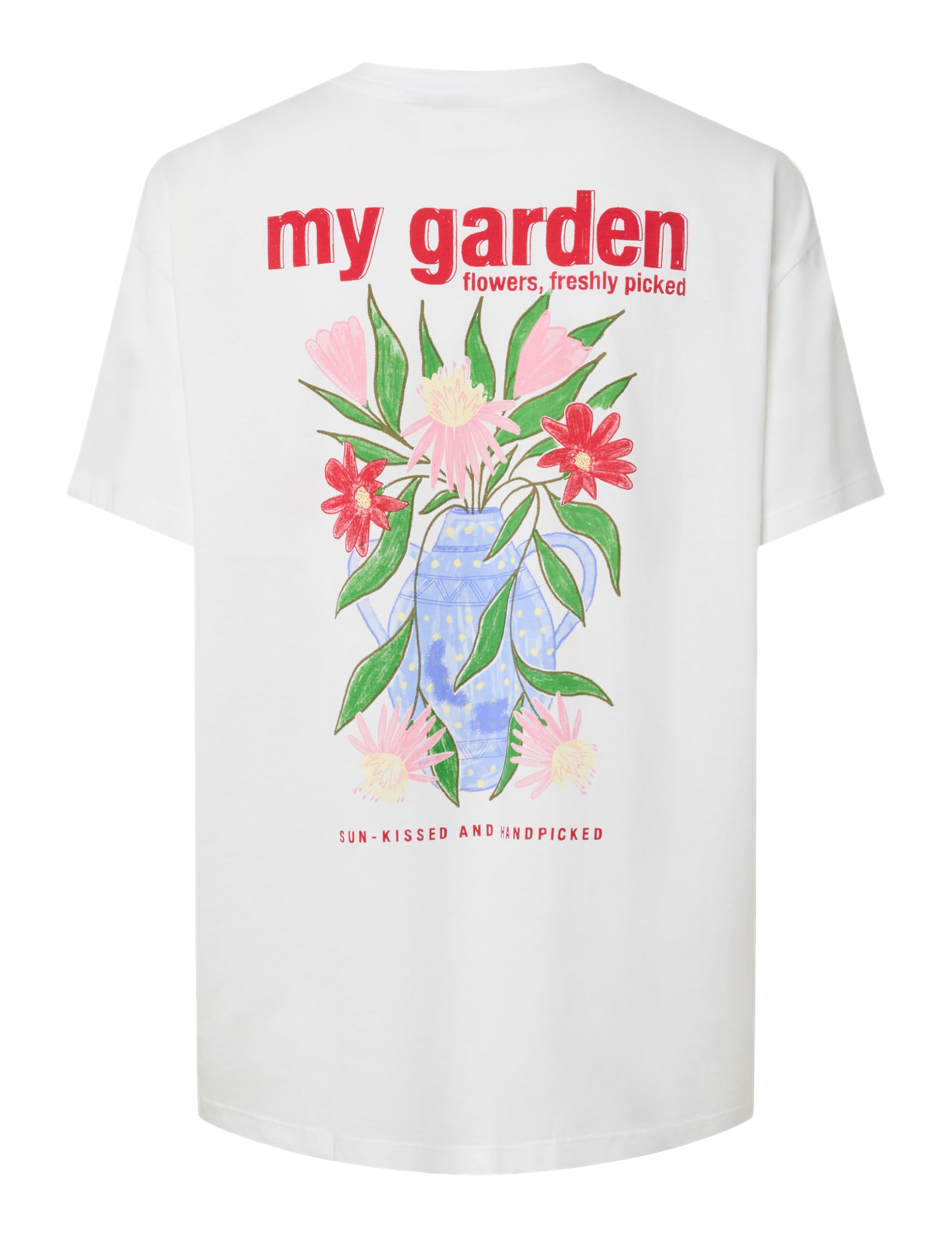 Pieces Pcpoppi SS T-shirt stampata donna bianca XS