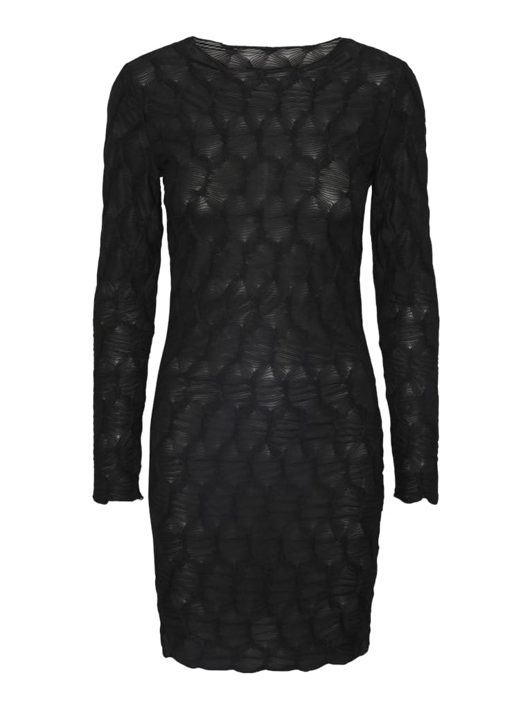 Pieces Pclola Ls vestito corto nero taglia S