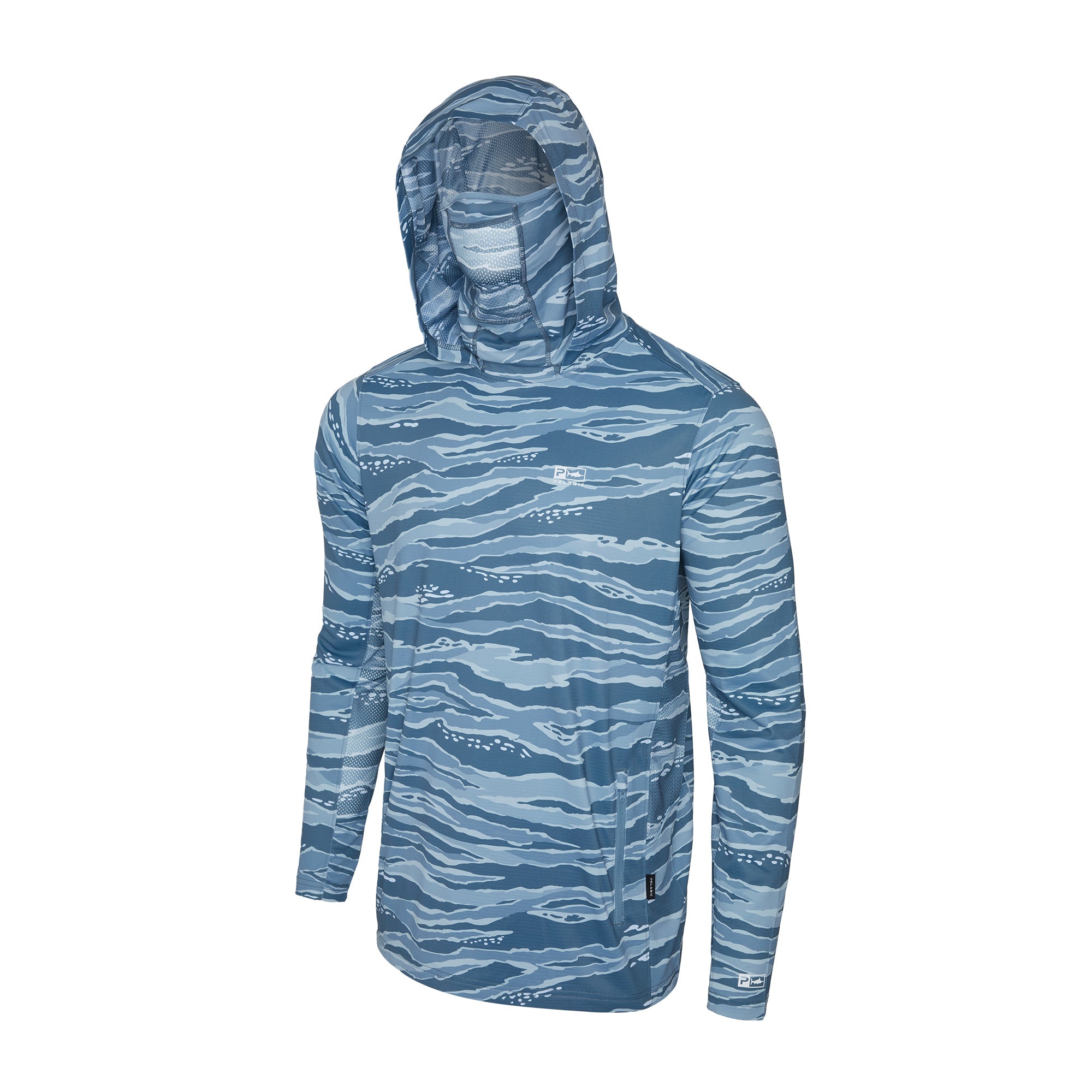 PELAGIC Exo-Tech felpa con cappuccio petrolio UPF 50+
