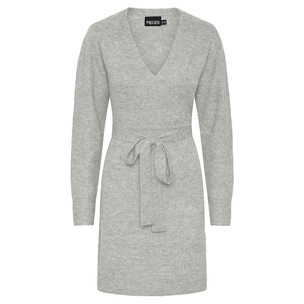Pieces Pcellen LS Wrap Noos abito in maglia incrociato