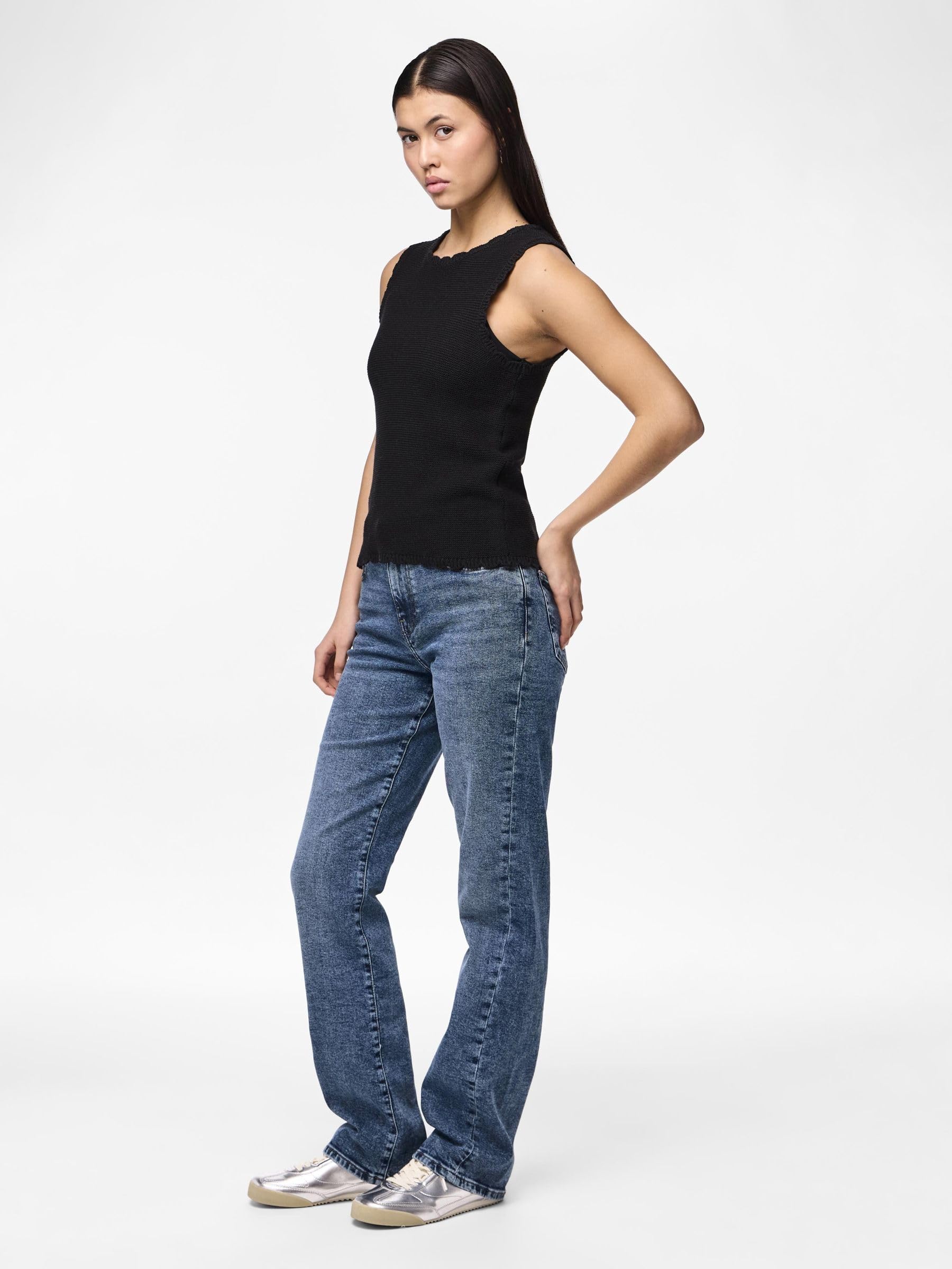 Pieces Pckelly MW Straight Jeans 30W 32L jeans donna