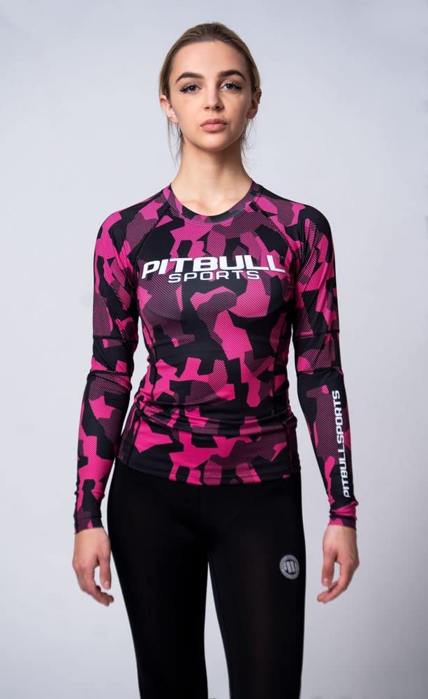 Pit Bull West Coast Dillard rashguard rosa L maniche lunghe