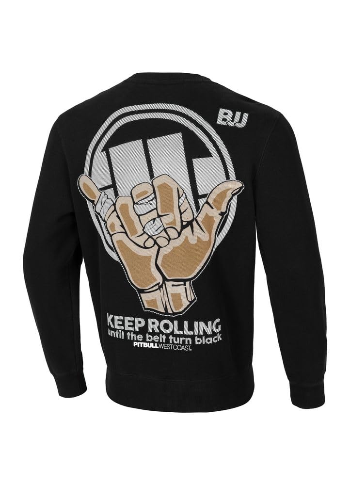 Pitbull Keep Rolling felpa uomo girocollo con stampa