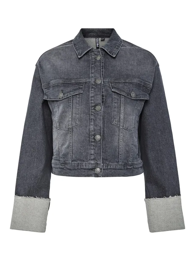 Pieces Pcpil giacca donna corta in denim taglia M