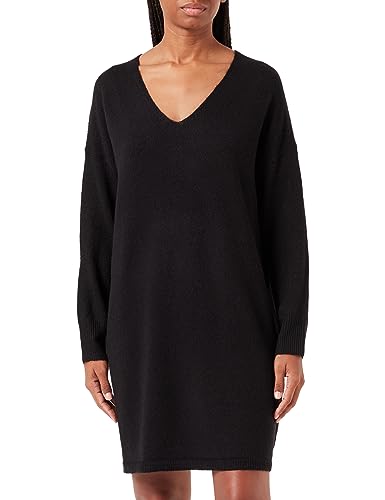 Pieces Pcjuliana LS V-Neck abito maglia donna nero