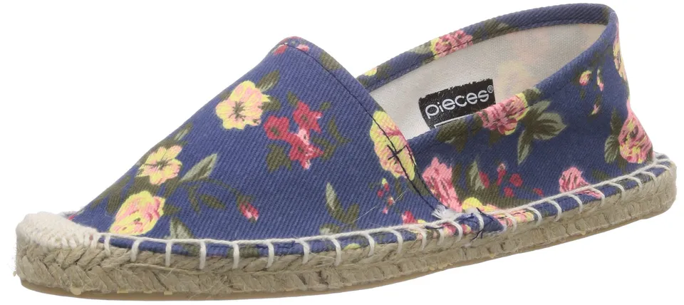 Pieces Haisha Flower espadrillas donna blu 38 EU