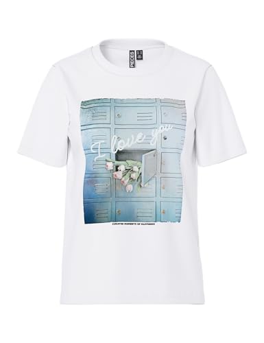 Pieces Pcpost maglietta donna L bianca cotone