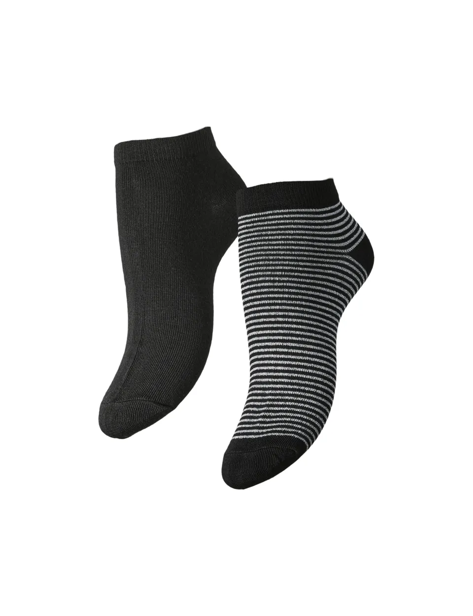 Pieces Pclaura Ankle Socks calze glitter nere 2 pezzi uso quotidiano