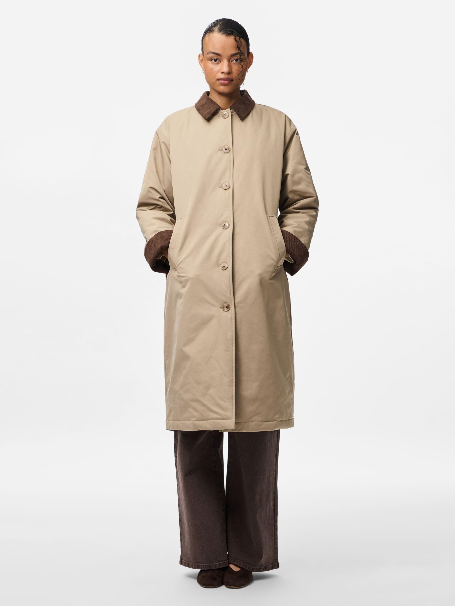 Pieces Pcjorma giacca donna velluto a coste XXL greige