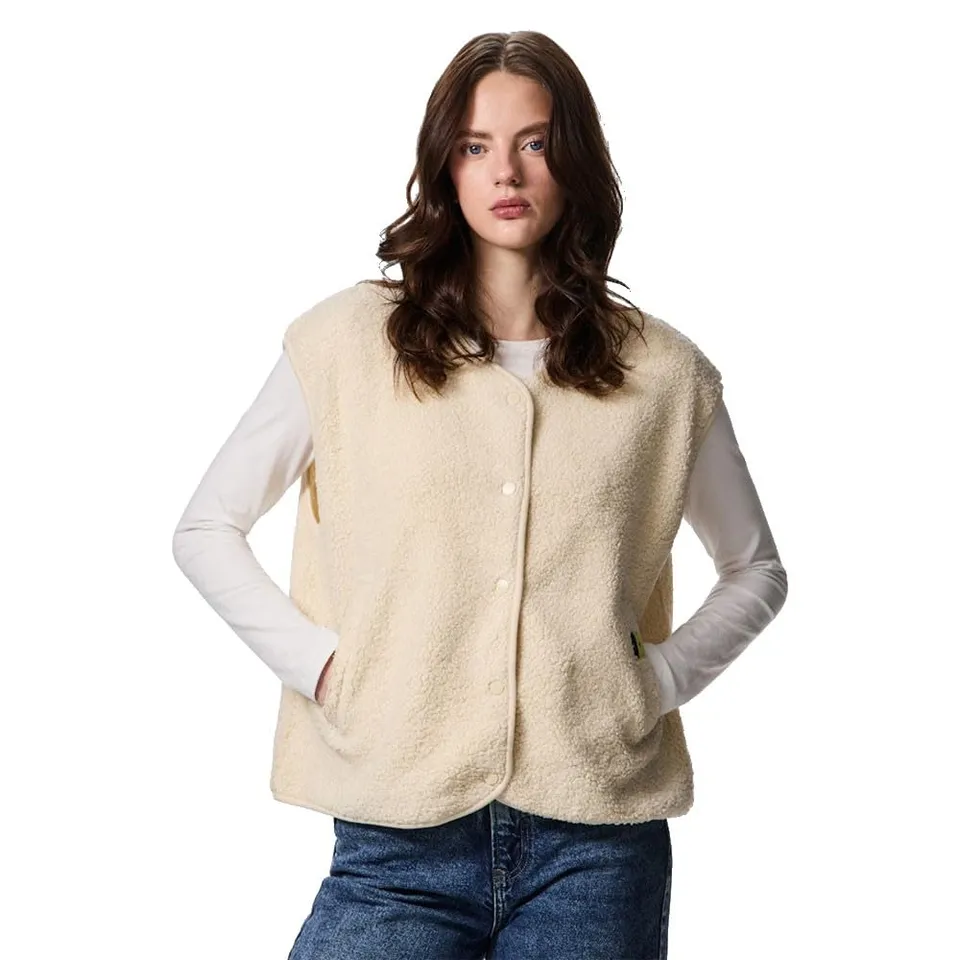 Pieces Katty gilet donna 2XL in pile teddy