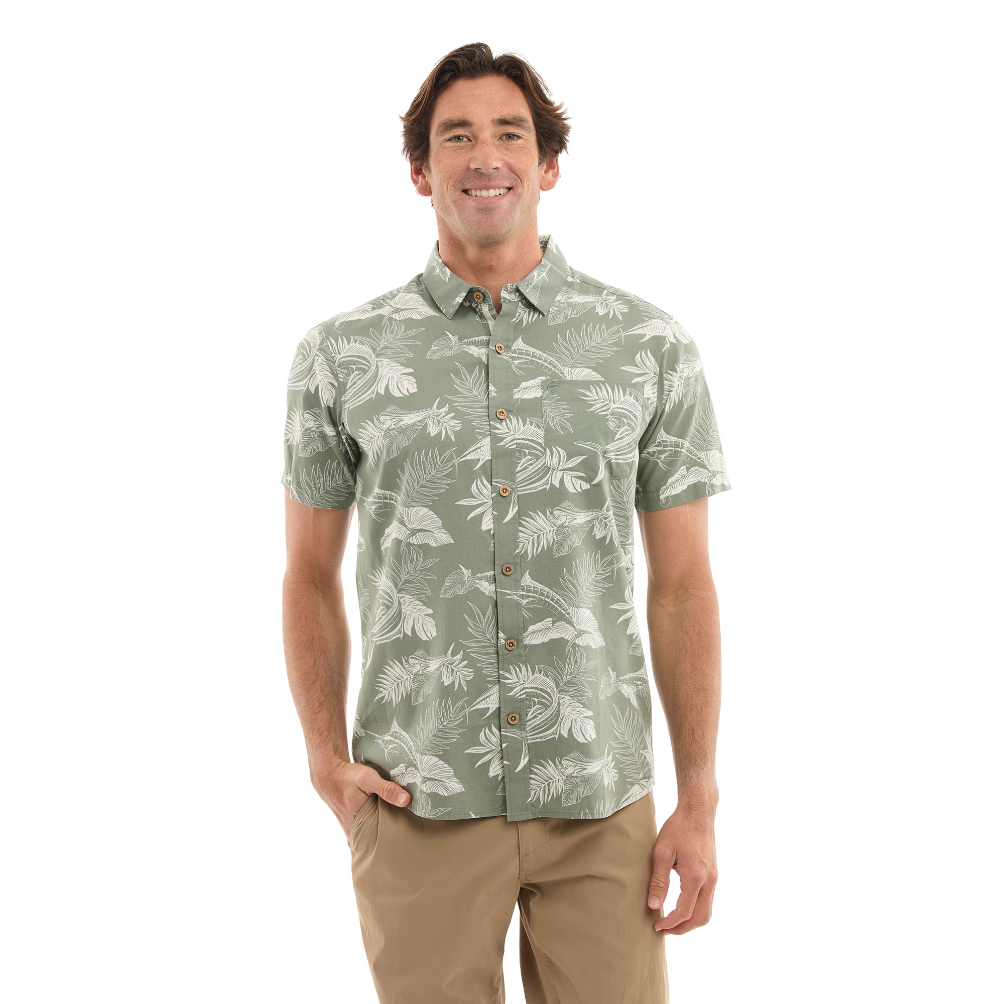 Pelagic Knockdown camicia uomo Mangrove UPF 50+