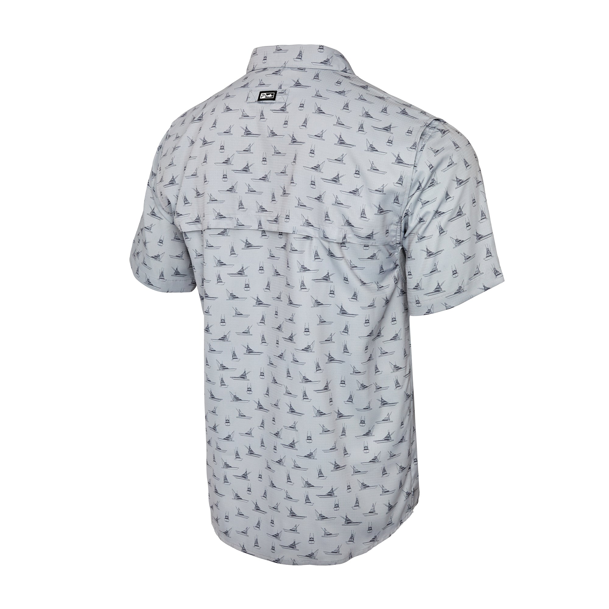 Pelagic Keys Tiny Boats camicia pesca uomo grigia UPF 50+