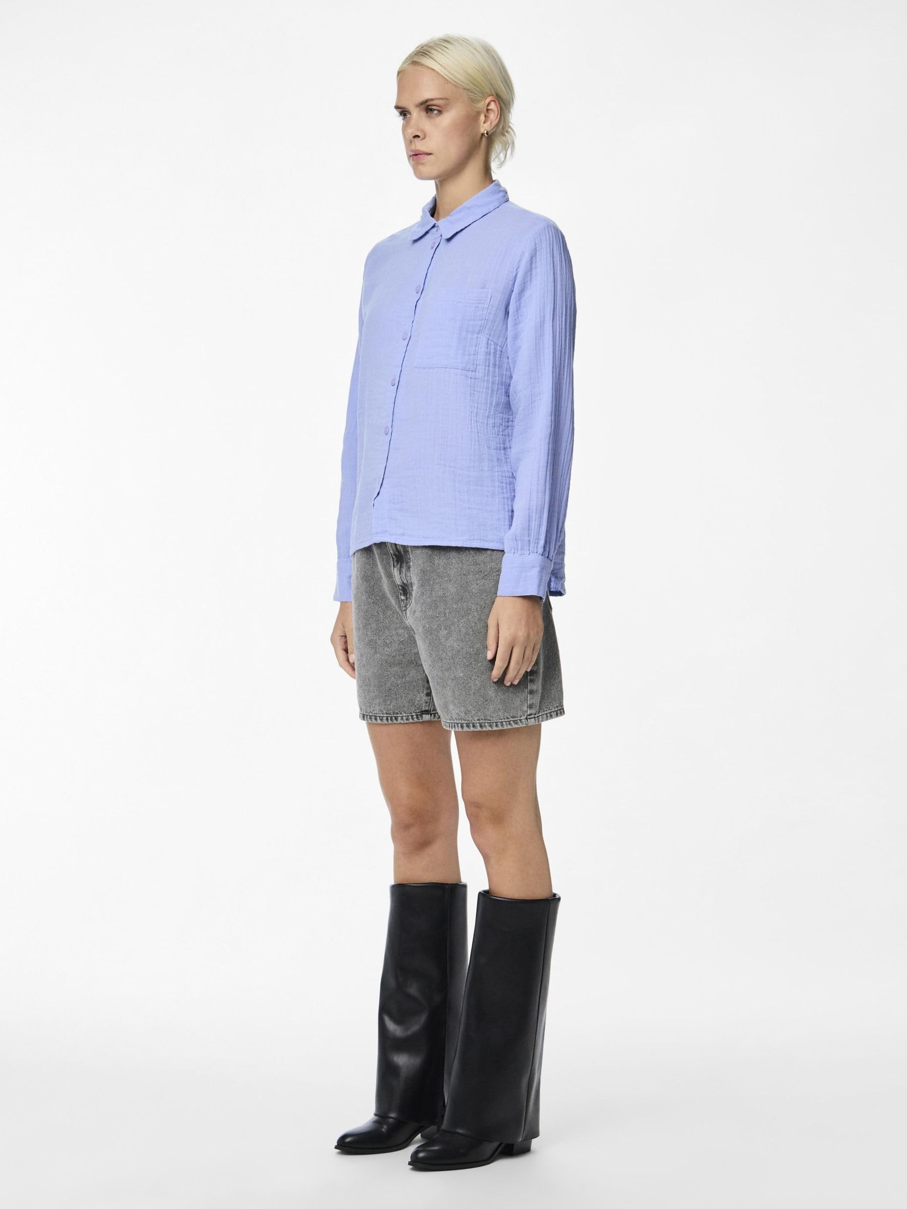 Pieces Pckappel Tie camicia ortensia manica lunga