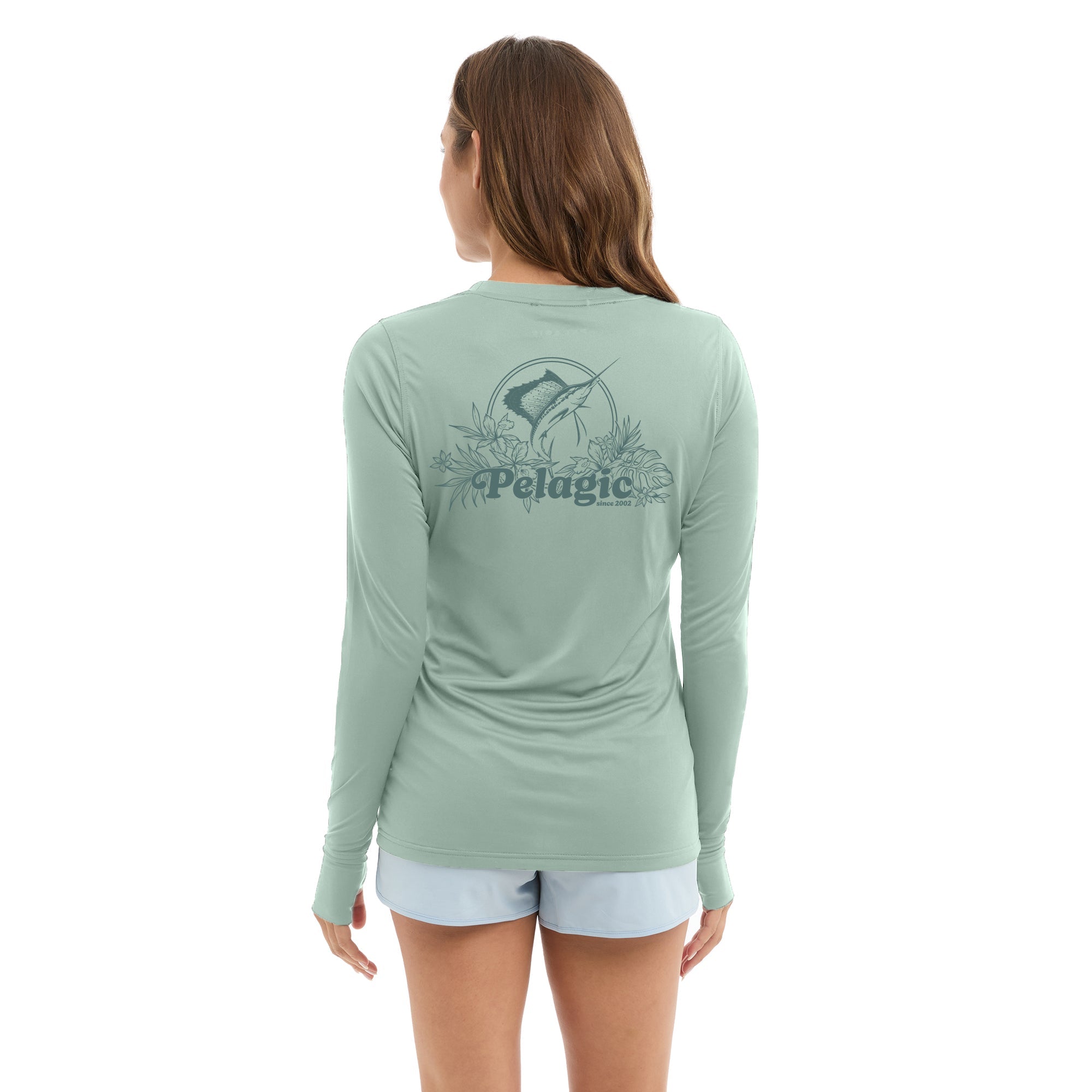 Pelagic Aquatek Tropic Sea maglia pesca manica lunga salvia UPF 50+