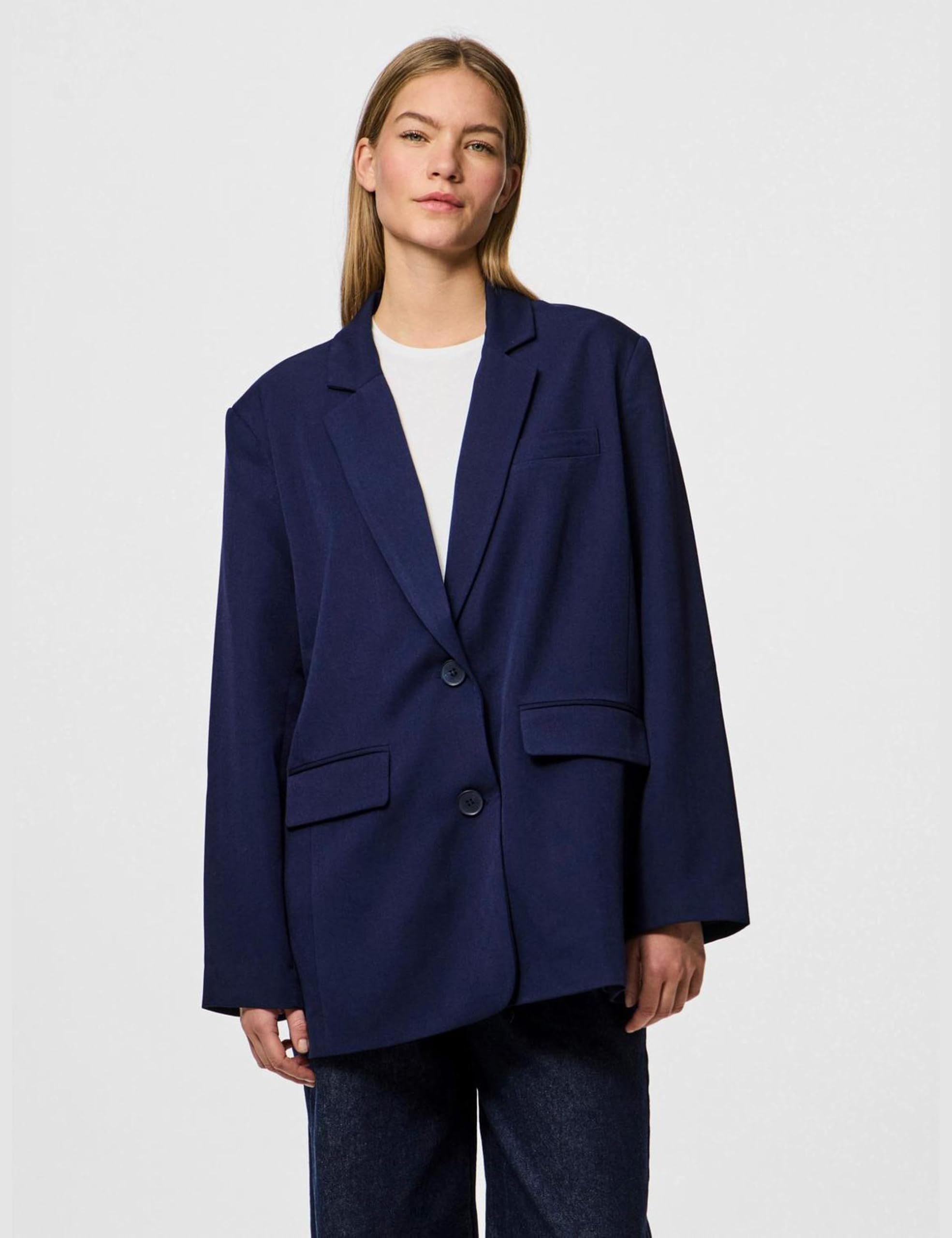 Pieces Pckamil Blazer Oversize Donna Blu Oltremare S
