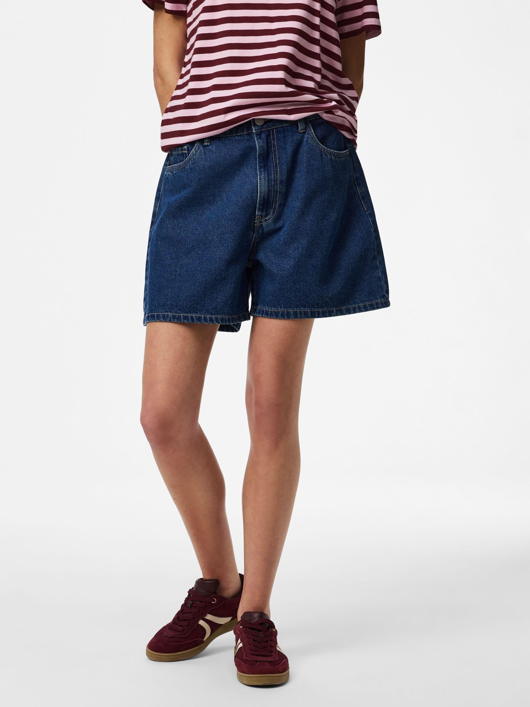 Pieces Pcabbi MW Shorts Denim vita normale uso quotidiano