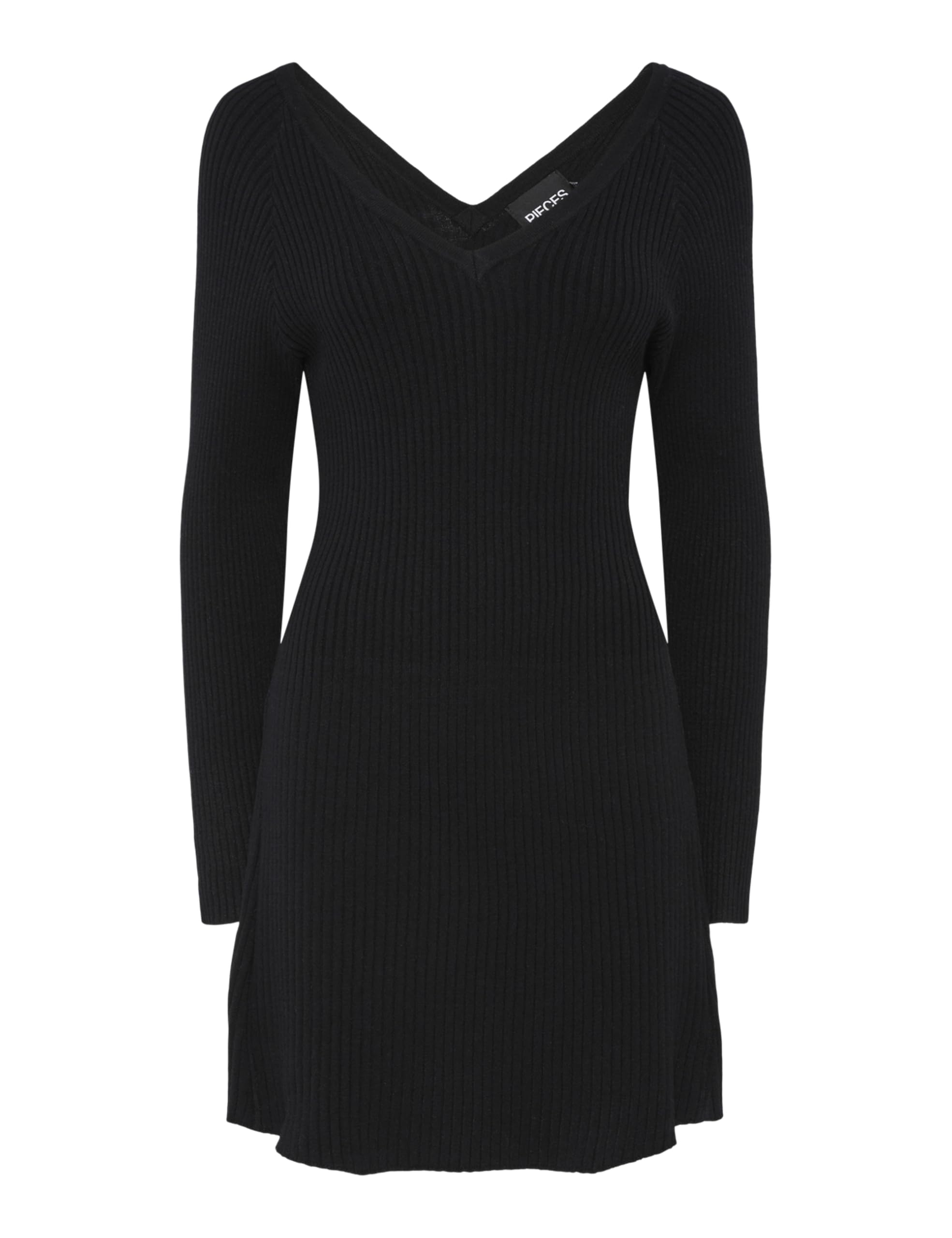 Pieces Pcprista abito maglia scollo V L nero