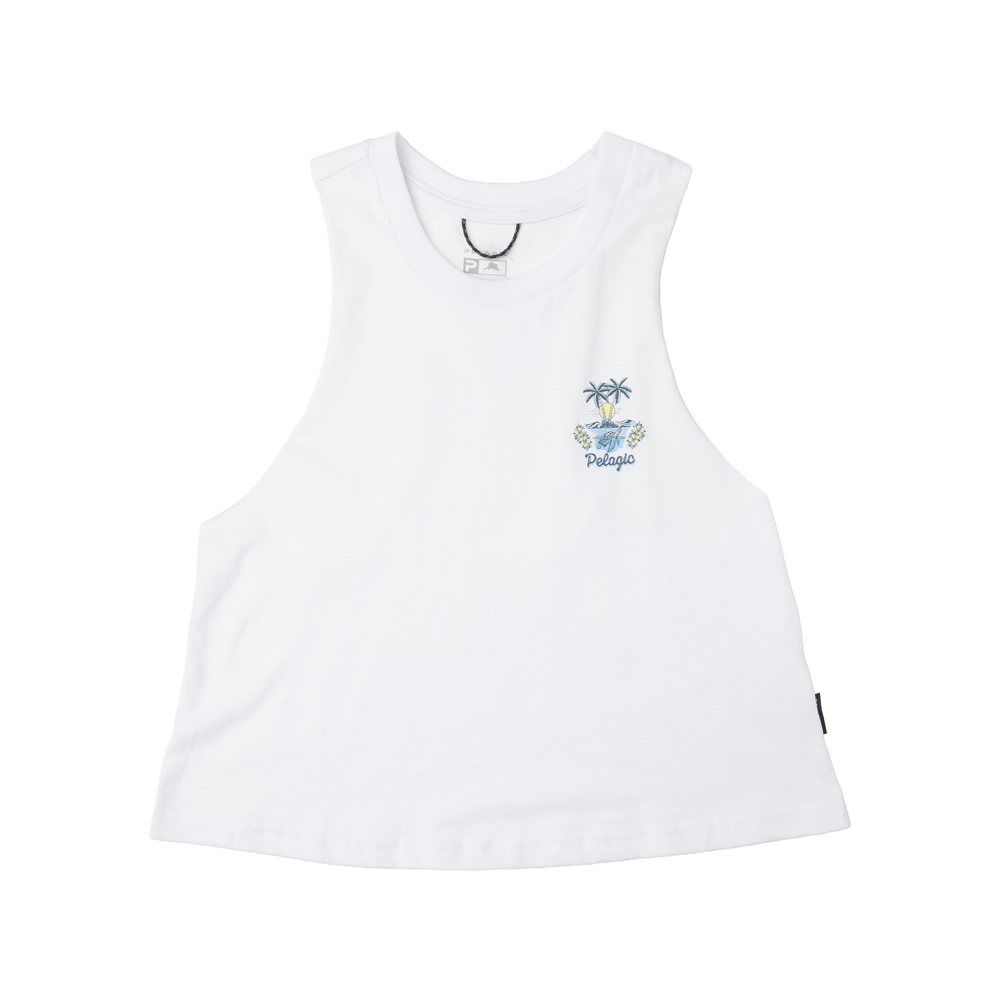 PELAGIC Ws Isla Tortuga canotta cropped bianca cotone bio