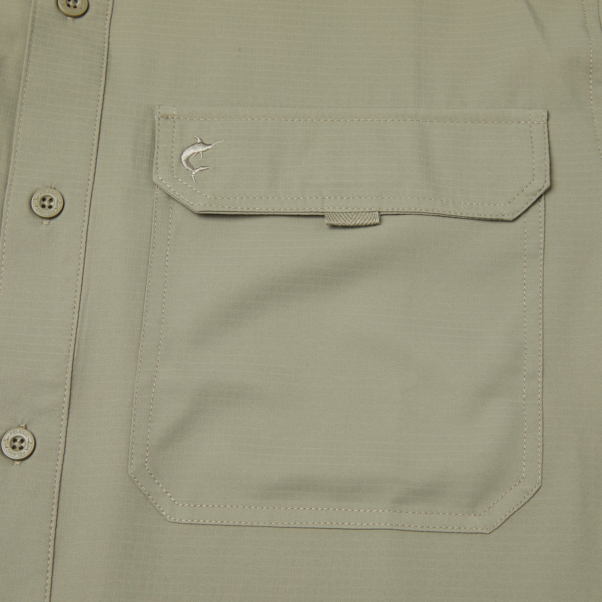 Pelagic Keys camicia uomo manica corta Oliva traspirante