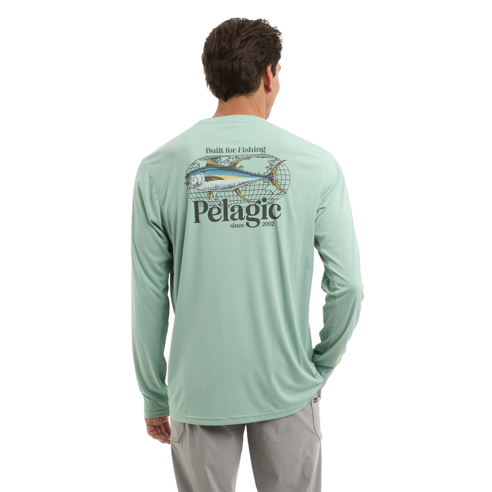 Pelagic Vaportek Worldwide YFT maglia pesca salvia UPF 50+