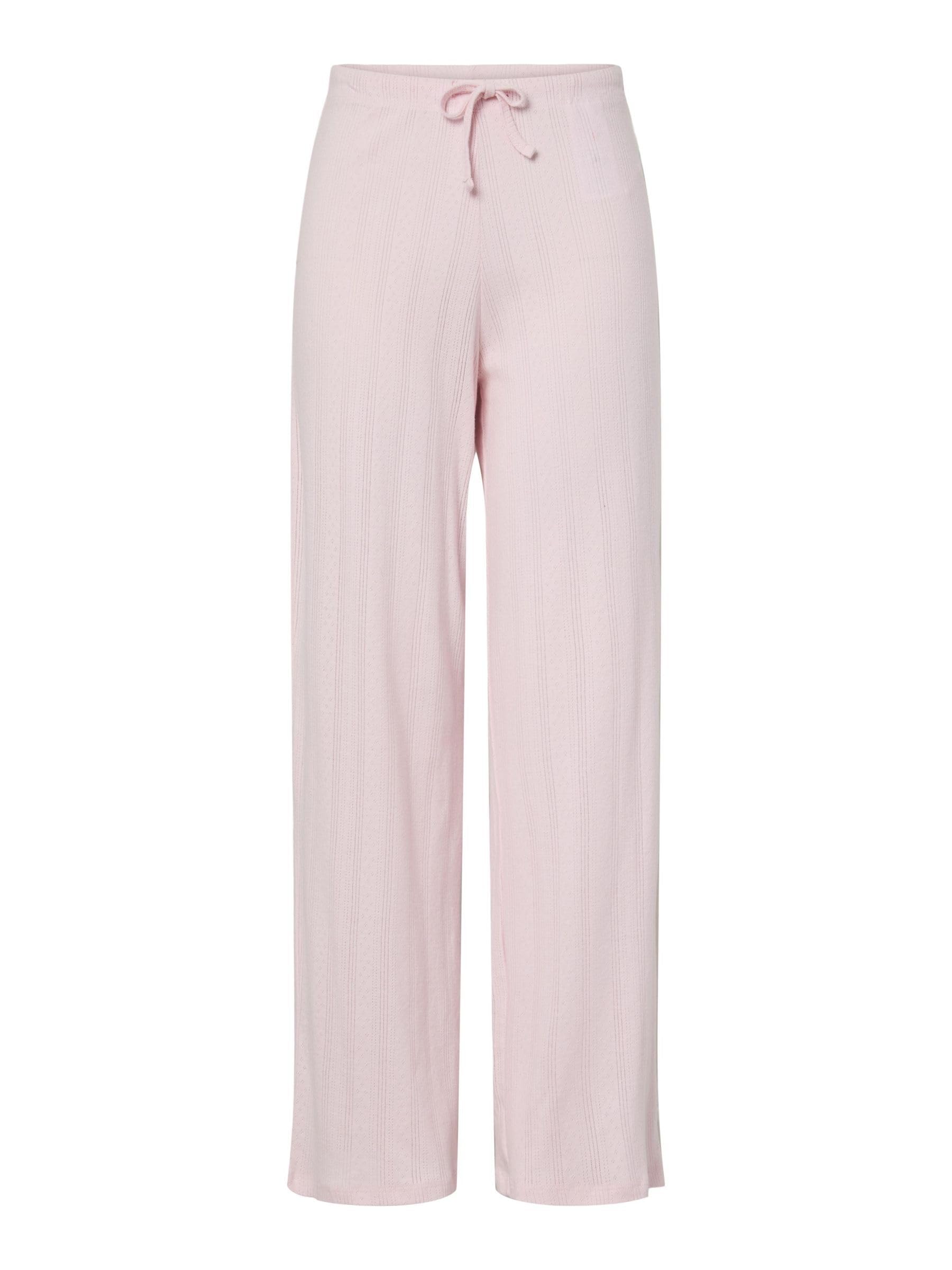 Pieces Pcmarie Pointelle pantaloni donna rosa jersey
