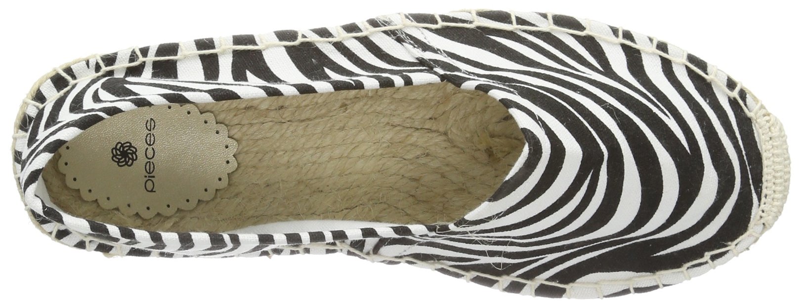 Pieces Haisha Espadrillas Basse Donna Nero Zebra
