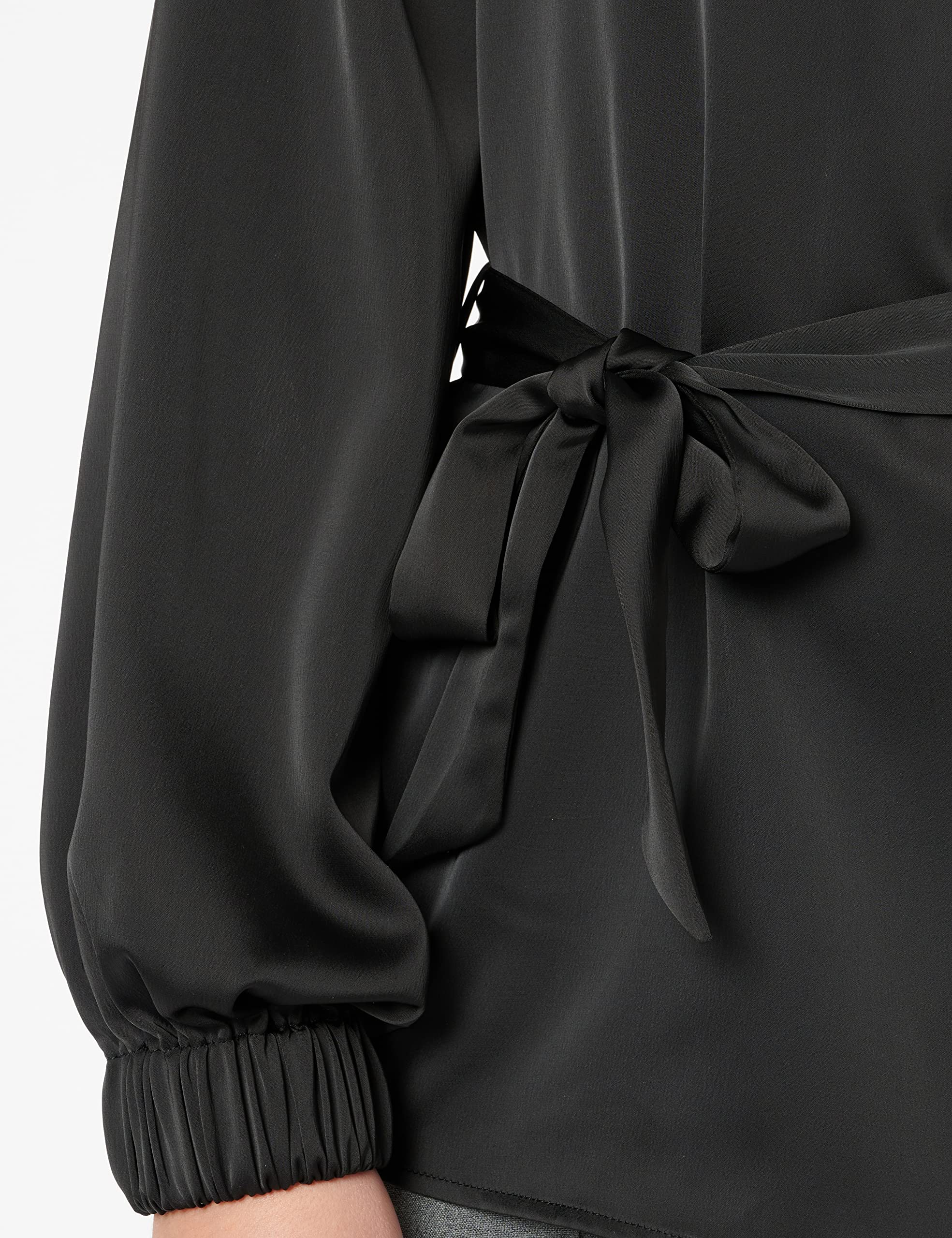 Pieces Pcmana camicia donna manica lunga con fiocco