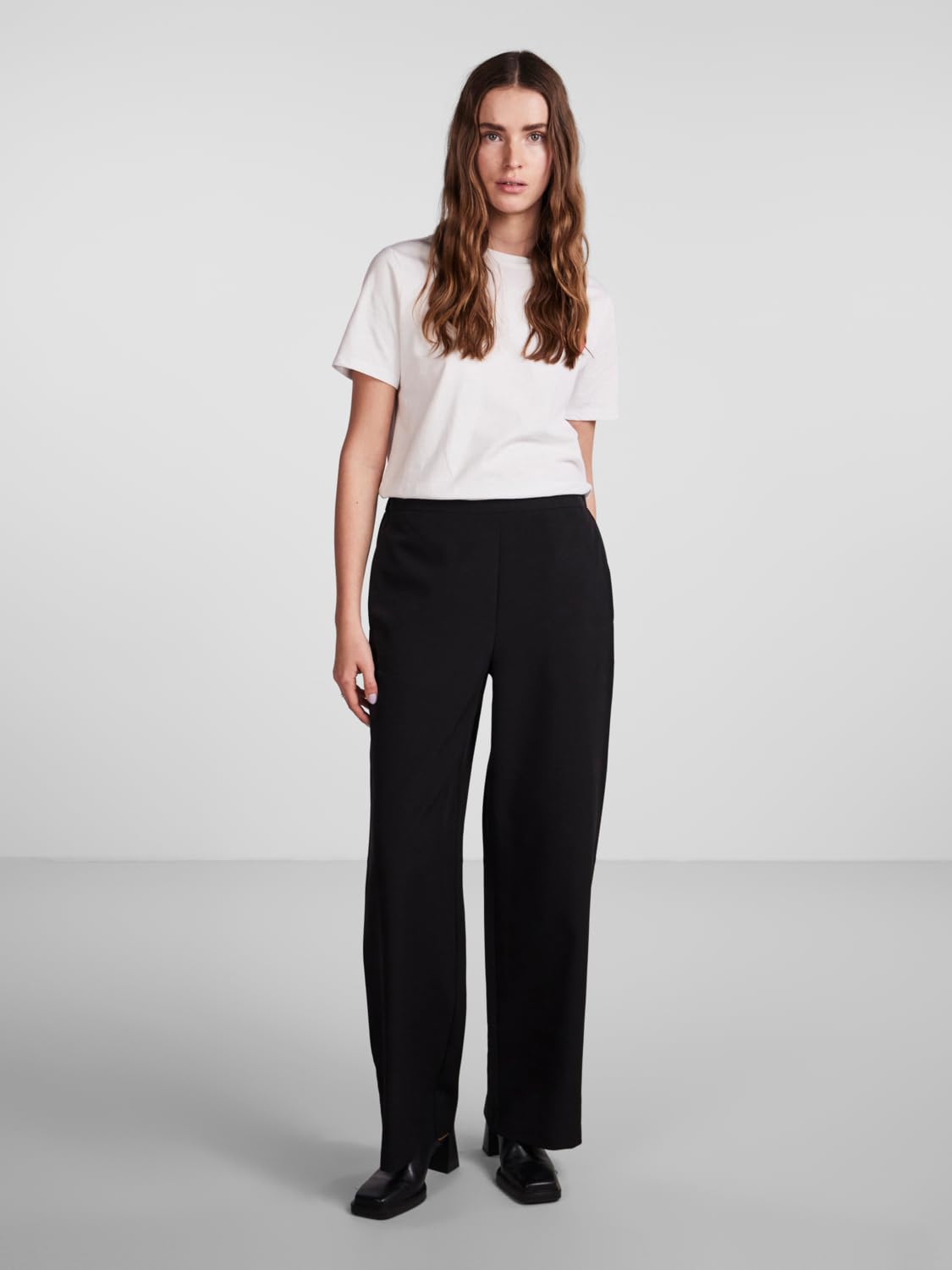 PIECES Pcbozzy HW Wide Plain Pant Noos BC pantaloni neri