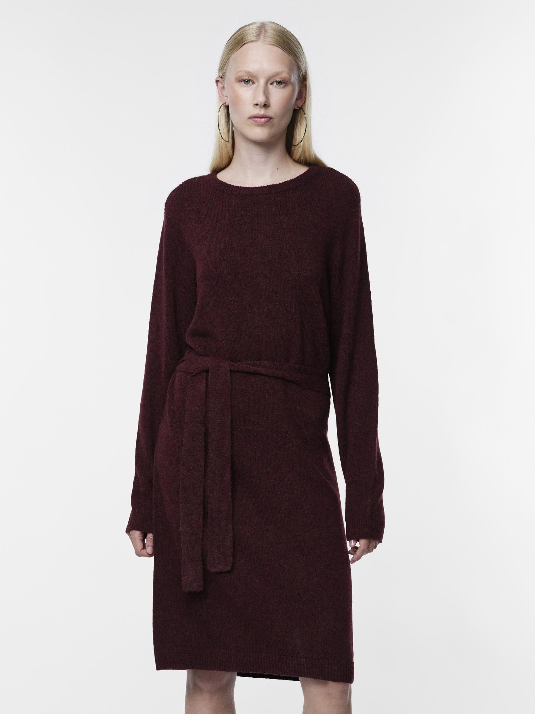 PIECES Pcjuliana LS O-Neck Knit Dress Noos BC vestito cotone
