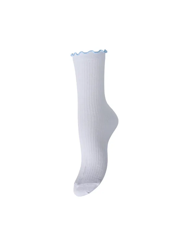 Pieces Pcafia Contrast Frill calzini bianchi volant taglia unica