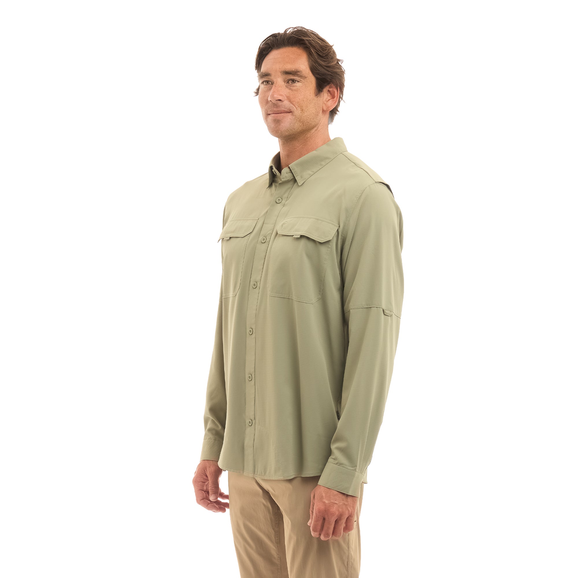 Pelagic Keys LS camicia uomo verde mangrove UPF 50+