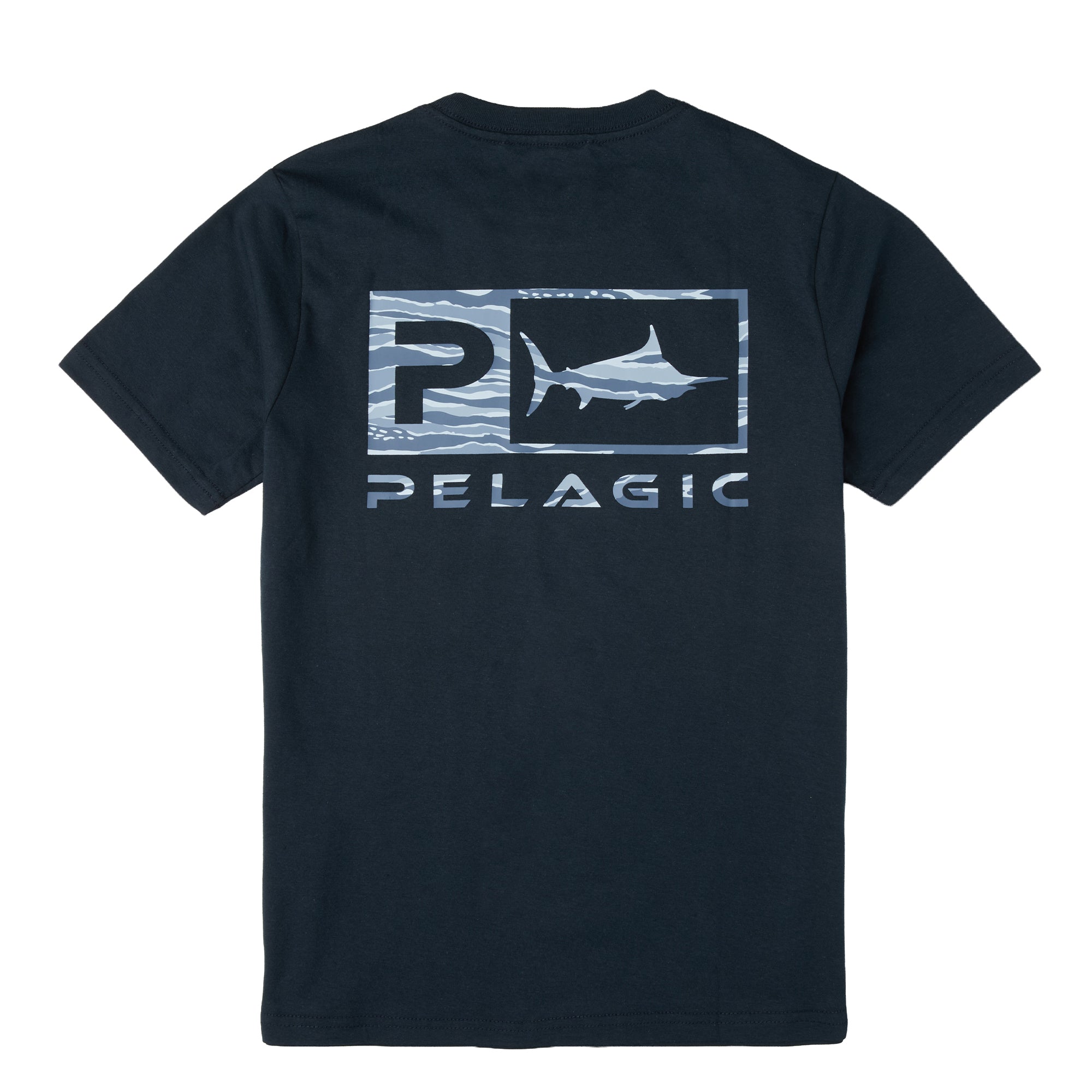 PELAGIC Wahoo Icon t-shirt ragazzo blu navy cotone bio