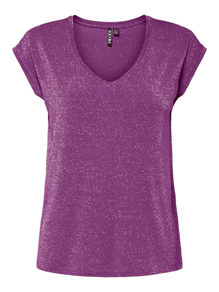 Pieces Pcbillo Glitter maglietta XS cerise lurex manica corta