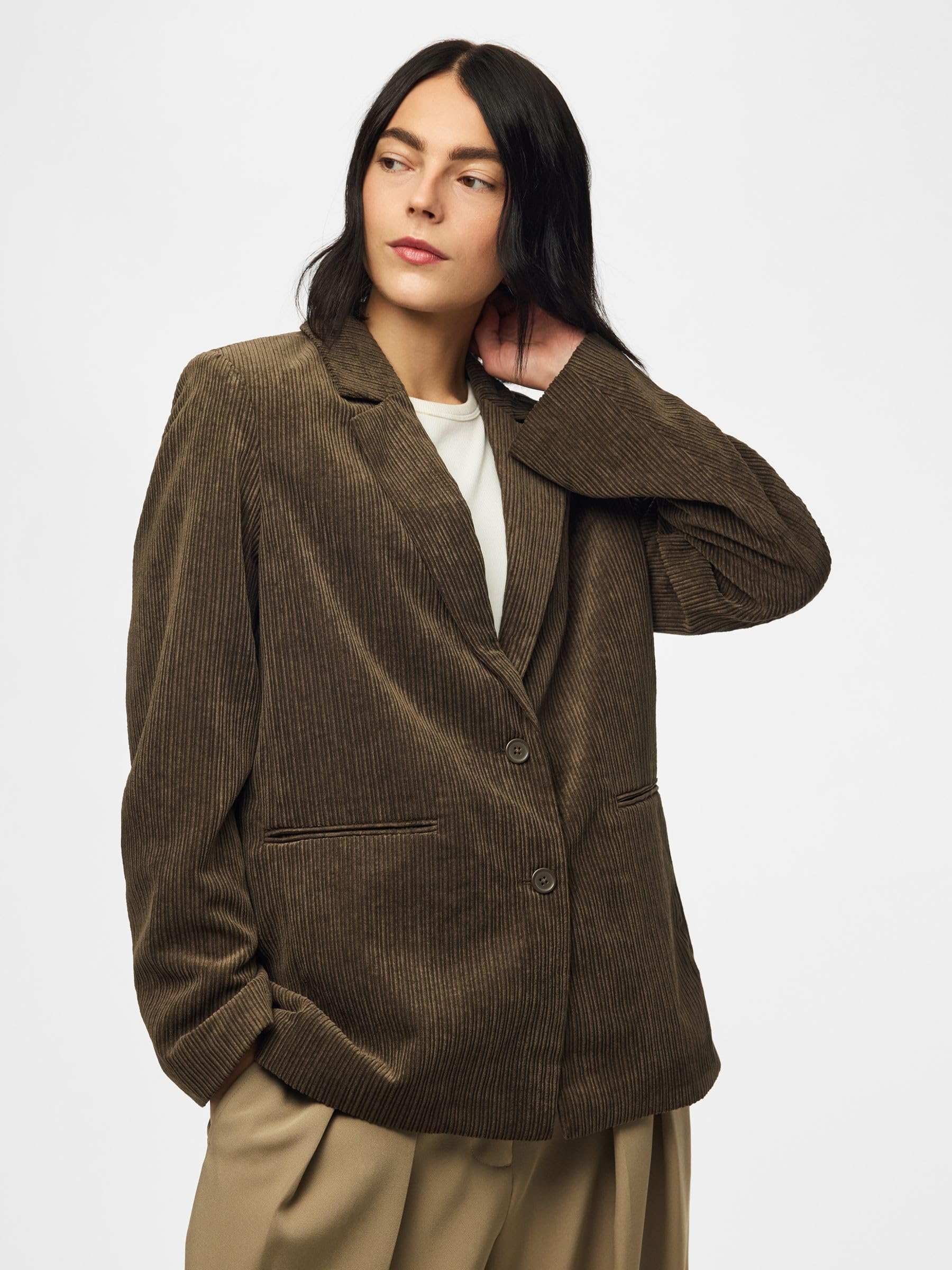 Pieces Pcaudre Cord Loose blazer donna S velluto a coste
